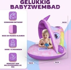 Eenhoorn - Kinderzwembad – Peuter Zwembad – Baby Zwembadje – Baby Zwembad Met Zonnescherm – Opblaasbaar – Vanaf 1 Jaar -Aanbiedingen BIBS Winkel 1200x1179 6