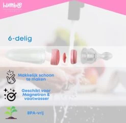 Humble & Noble Knijpfles En Lepel - Inclusief Fruitspeen - Roze -Aanbiedingen BIBS Winkel 1200x1180 38