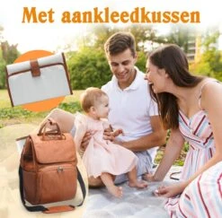 JeRie Luiertas Rugzak – Verschoonmatje – Verzorgingstas – Luiertassen – Met Kinderwagen Haken - Bruin -Aanbiedingen BIBS Winkel 1200x1181 15