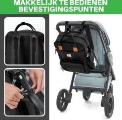Brisby Slijtvaste Luiertas – Verzorgingstas – Met Buggymontage - Zwart -Aanbiedingen BIBS Winkel 1200x1181 18
