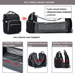 Luiertas - Multifuctioneel Luiertas 3 In 1 - Met Babybedje - Met Verschoningsmatje - Zwart - Met Usb - Met Verdikt Matras 20 Luiertas - Multifuctioneel Luiertas 3 In 1 - Met Babybedje - Met Verschoningsmatje - Zwart - Met Usb - Met Verdikt Matras -Aanbiedingen BIBS Winkel 1200x1182 10