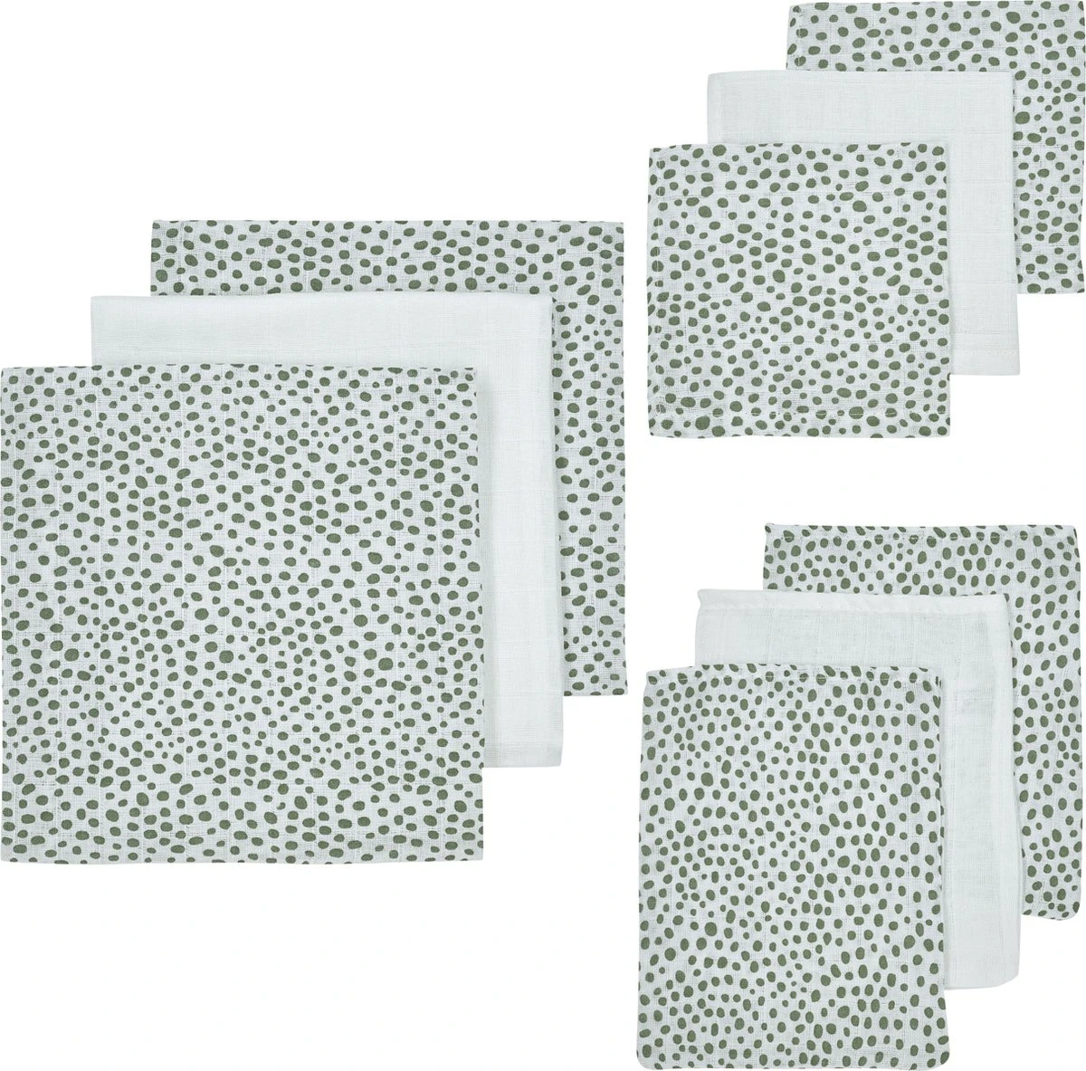 Meyco Cheetah Starterset - 9-pack - Hydrofiel - Forest Green 1 Meyco Cheetah Starterset - 9-pack - Hydrofiel - Forest Green