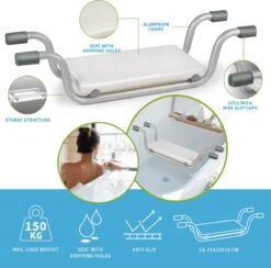 Vivamore Badzitje - Badstoeltje Tot Max. 150 KG - 74 X 23 X 18 CM - Badkruk - Anti-Slip Poten - Stevig Frame - Wit 18 Vivamore Badzitje - Badstoeltje Tot Max. 150 KG - 74 X 23 X 18 CM - Badkruk - Anti-Slip Poten - Stevig Frame - Wit -Aanbiedingen BIBS Winkel 1200x1183 8