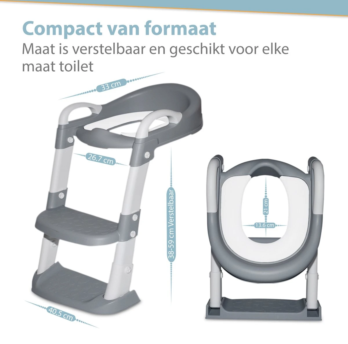 Merkloos Levlo Goods WC Verkleiner – WC Verkleiner Met Trapje – Toilettrainer – Verstelbaar – Incl. Handvaten - Grijs 7 Merkloos Levlo Goods WC Verkleiner – WC Verkleiner Met Trapje – Toilettrainer – Verstelbaar – Incl. Handvaten - Grijs - Afbeelding 7