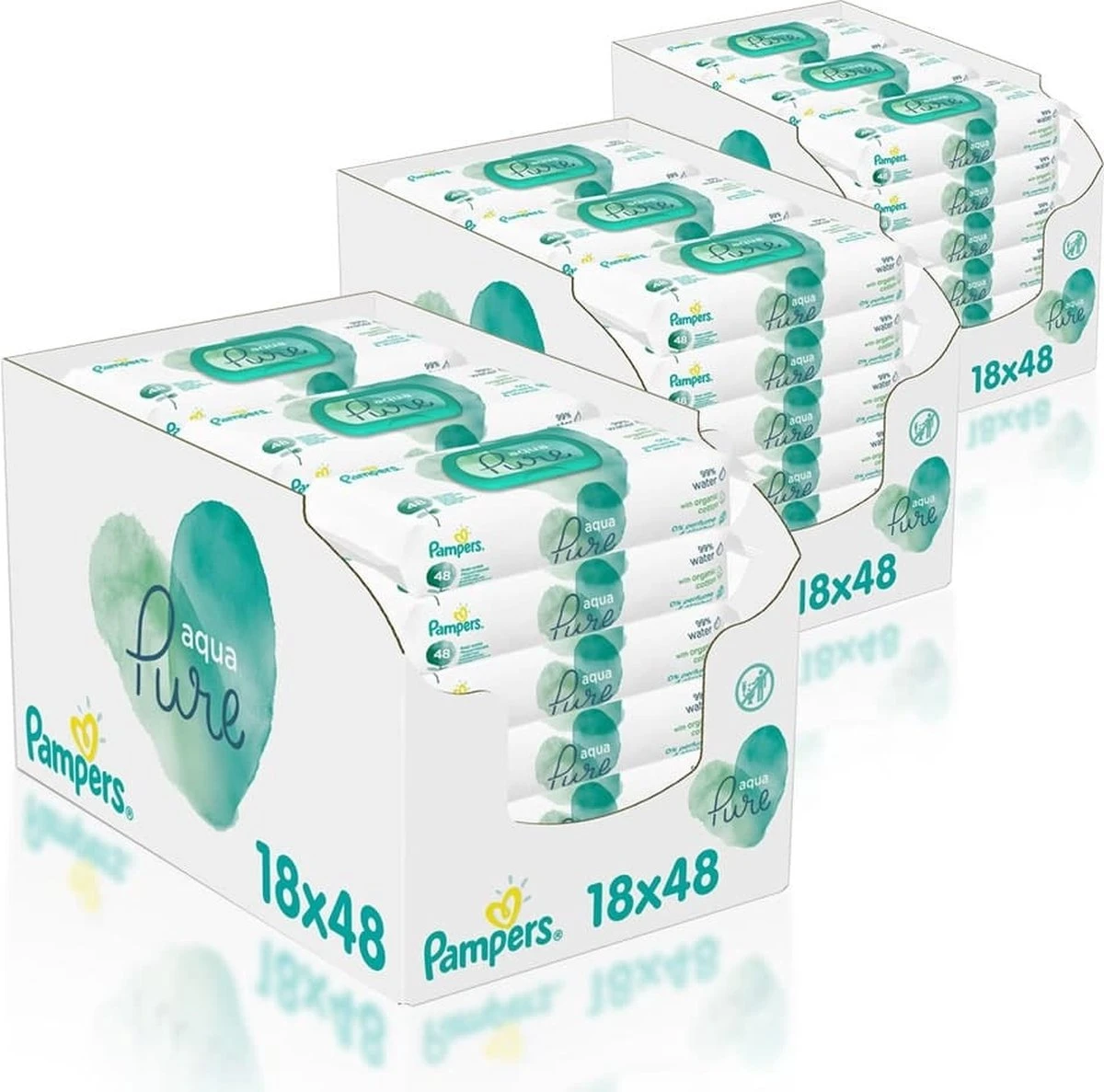 Pampers® Pampers - Aqua Pure - Billendoekjes - 2592 Doekjes - 54 X 48 1 Pampers® Pampers - Aqua Pure - Billendoekjes - 2592 Doekjes - 54 X 48