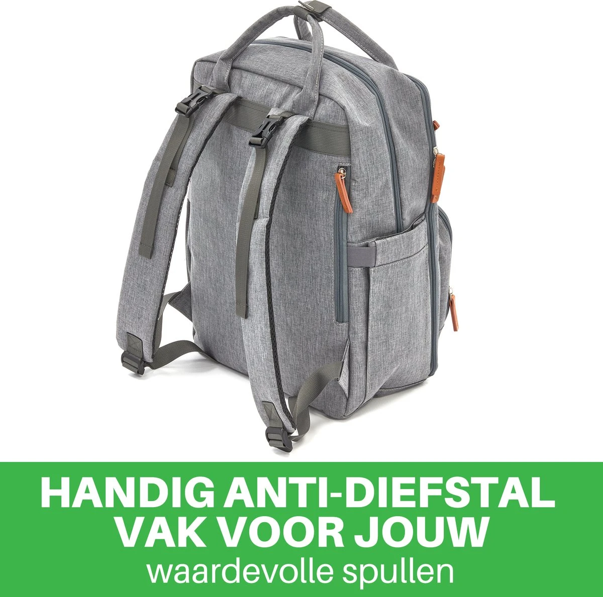 Brisby Slijtvaste Luiertas – Verzorgingstas – Met Buggymontage - Lichtgrijs 4 Brisby Slijtvaste Luiertas – Verzorgingstas – Met Buggymontage - Lichtgrijs - Afbeelding 4