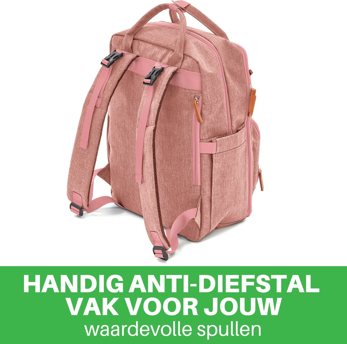 Brisby Slijtvaste Luiertas – Verzorgingstas – Met Buggymontage - Roze 3 Brisby Slijtvaste Luiertas – Verzorgingstas – Met Buggymontage - Roze - Afbeelding 3