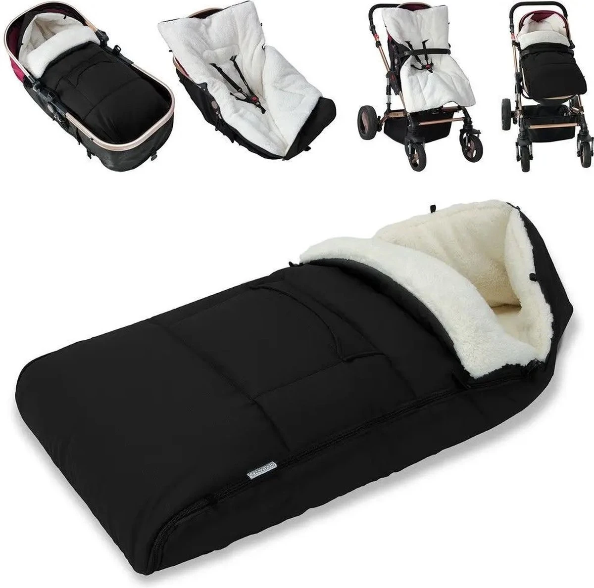 TechU™ Warme Fleece Slaapzak Voor Kinderwagen & Buggy – Zacht Fleece Bedje Voor Baby's – Tegen Kou, Onderkoeling & Winter – Zwart 1 TechU™ Warme Fleece Slaapzak Voor Kinderwagen & Buggy – Zacht Fleece Bedje Voor Baby's – Tegen Kou, Onderkoeling & Winter – Zwart