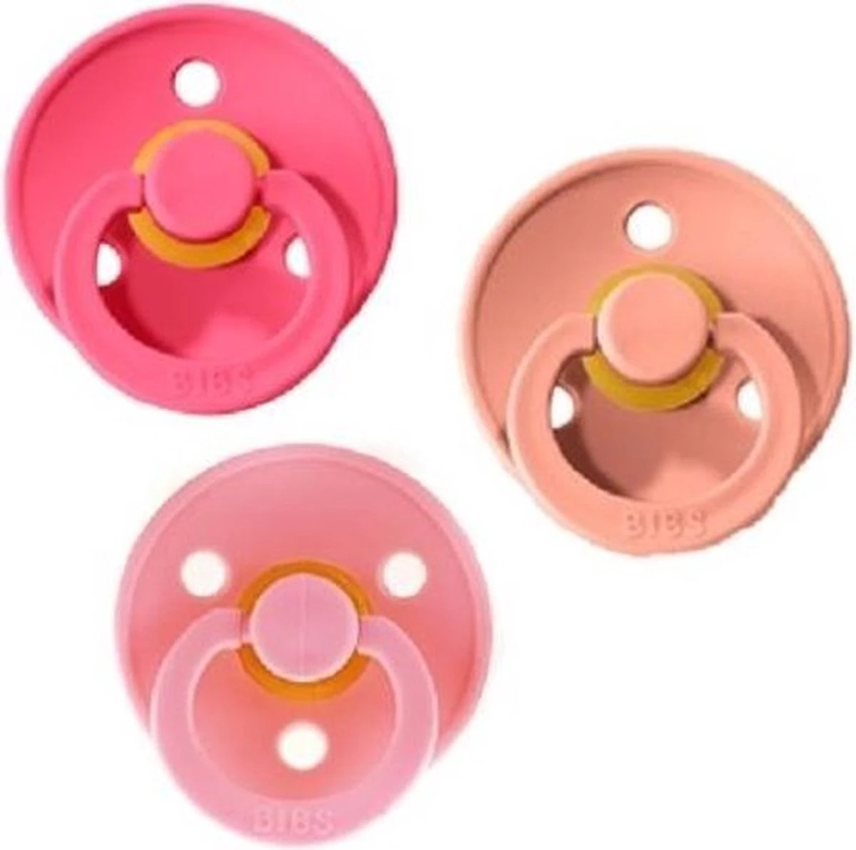 Bibs Fopspeen - Maat 2 6-18 Maanden - 3 Stuks - Coral, Peach, Baby Pink 1 Bibs Fopspeen - Maat 2 6-18 Maanden - 3 Stuks - Coral, Peach, Baby Pink