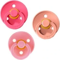 Bibs Fopspeen 3 Stuks Maat 1 0-6 Maanden |Coral, Peach, Baby Pink