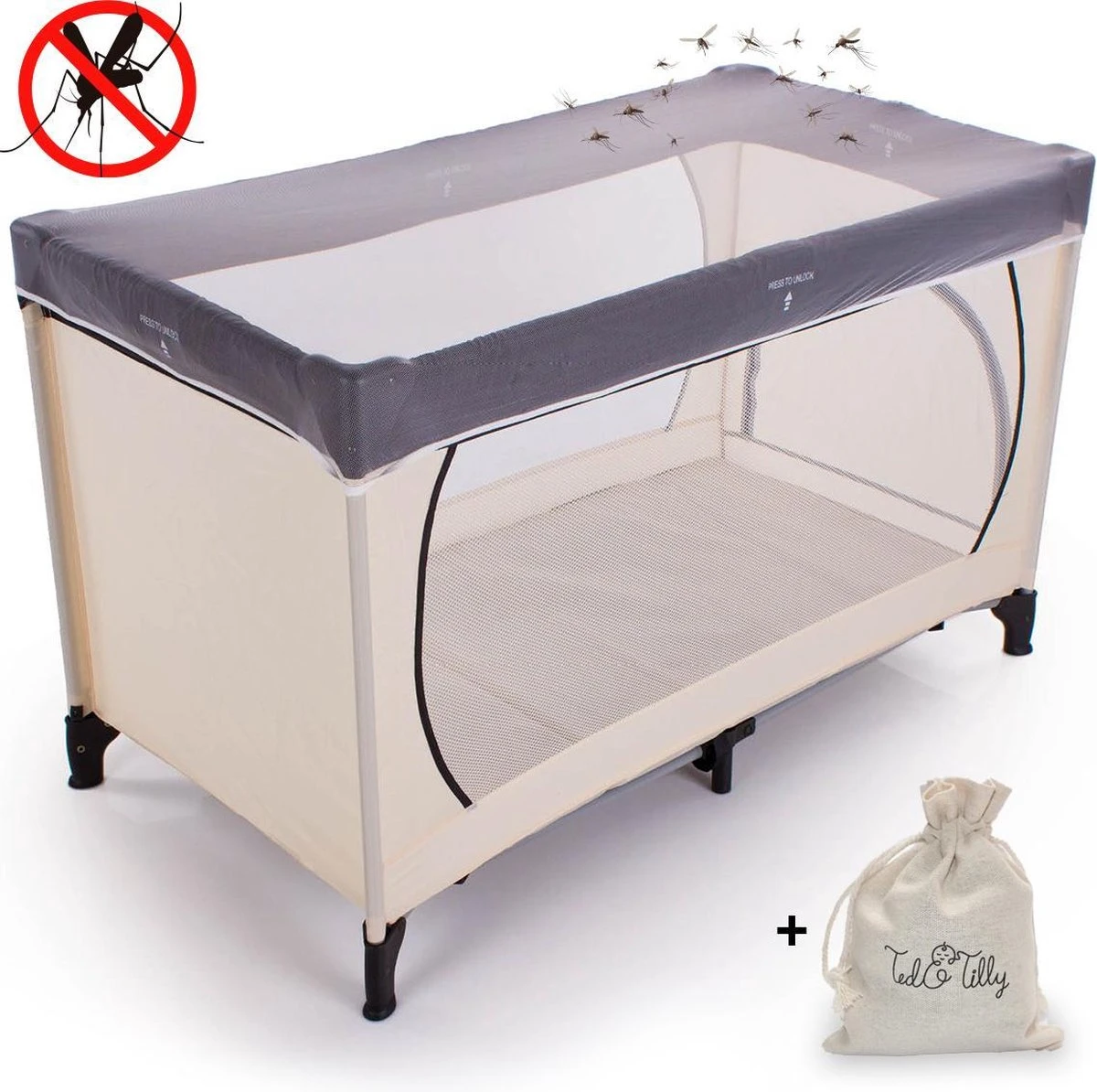 Universele Klamboe – Muggen- & Insectengaas Babybed – Muskieten En Muggennet – Voor Ledikant Kinderwagen Campingbedje – Wit 2 Universele Klamboe – Muggen- & Insectengaas Babybed – Muskieten En Muggennet – Voor Ledikant Kinderwagen Campingbedje – Wit - Afbeelding 2