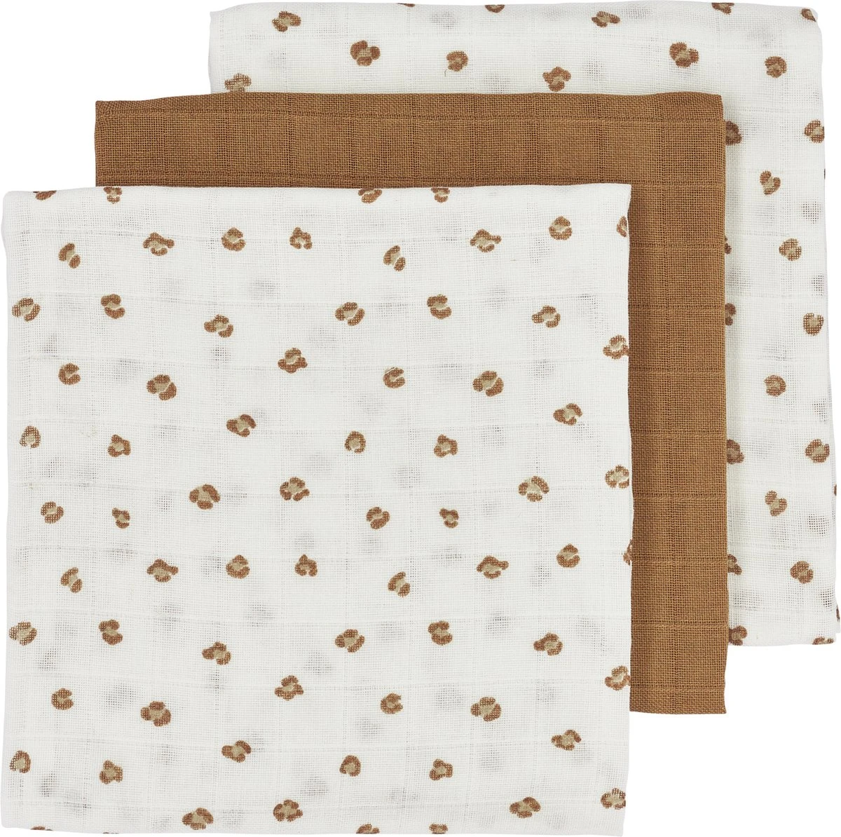 Meyco Mini Panther Hydrofiele Doeken - 3-pack - Toffee - 70x70cm 1 Meyco Mini Panther Hydrofiele Doeken - 3-pack - Toffee - 70x70cm