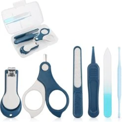 Merkloos 6-delige Pedicure En Manicure Set Babyverzorgingsset, Baby Nail Care Tool, Baby Nail Care Set Manicure Set Inclusief Nagelknipper, Ronde Schaar, Earpick, Nagelvijl En Pincet Voor Pasgeborenen, Baby Peuter Kinderen