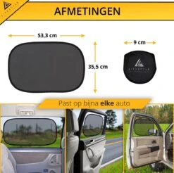 Lifestyle Living Zonnescherm Auto Zijruit – Zonwering Voor Baby En Kind – Zonder Zuignappen – UV Protectie – 2 Stuks – 51 X 31CM – Statisch - Zelfklevend -Aanbiedingen BIBS Winkel 1200x1195 18