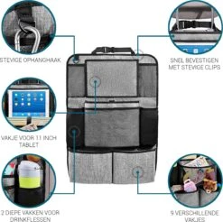 Vannons - Autostoel Organizer - Auto Organizer Voor Kinderen - Met IPadhouder - Grijs -Aanbiedingen BIBS Winkel 1200x1196 27