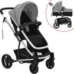 VidaXL Kinderwagen 2-in-1 Aluminium Grijs En Zwart -Aanbiedingen BIBS Winkel 1200x1197 36