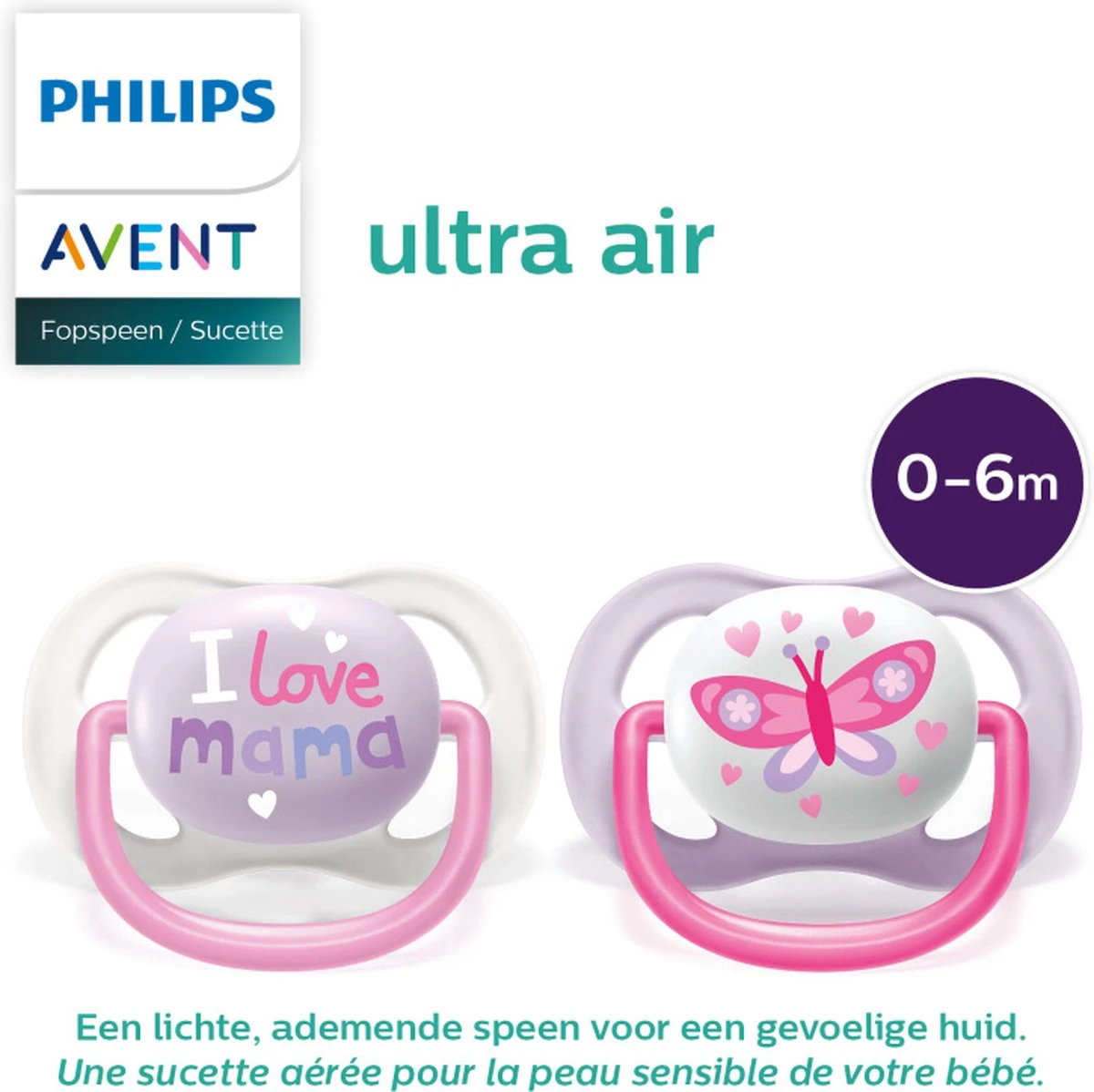 Philips Avent Ultra Air SCF080/02 - Fopspeen - 0-6 Maanden - 2 Stuks 14 Philips Avent Ultra Air SCF080/02 - Fopspeen - 0-6 Maanden - 2 Stuks - Afbeelding 14