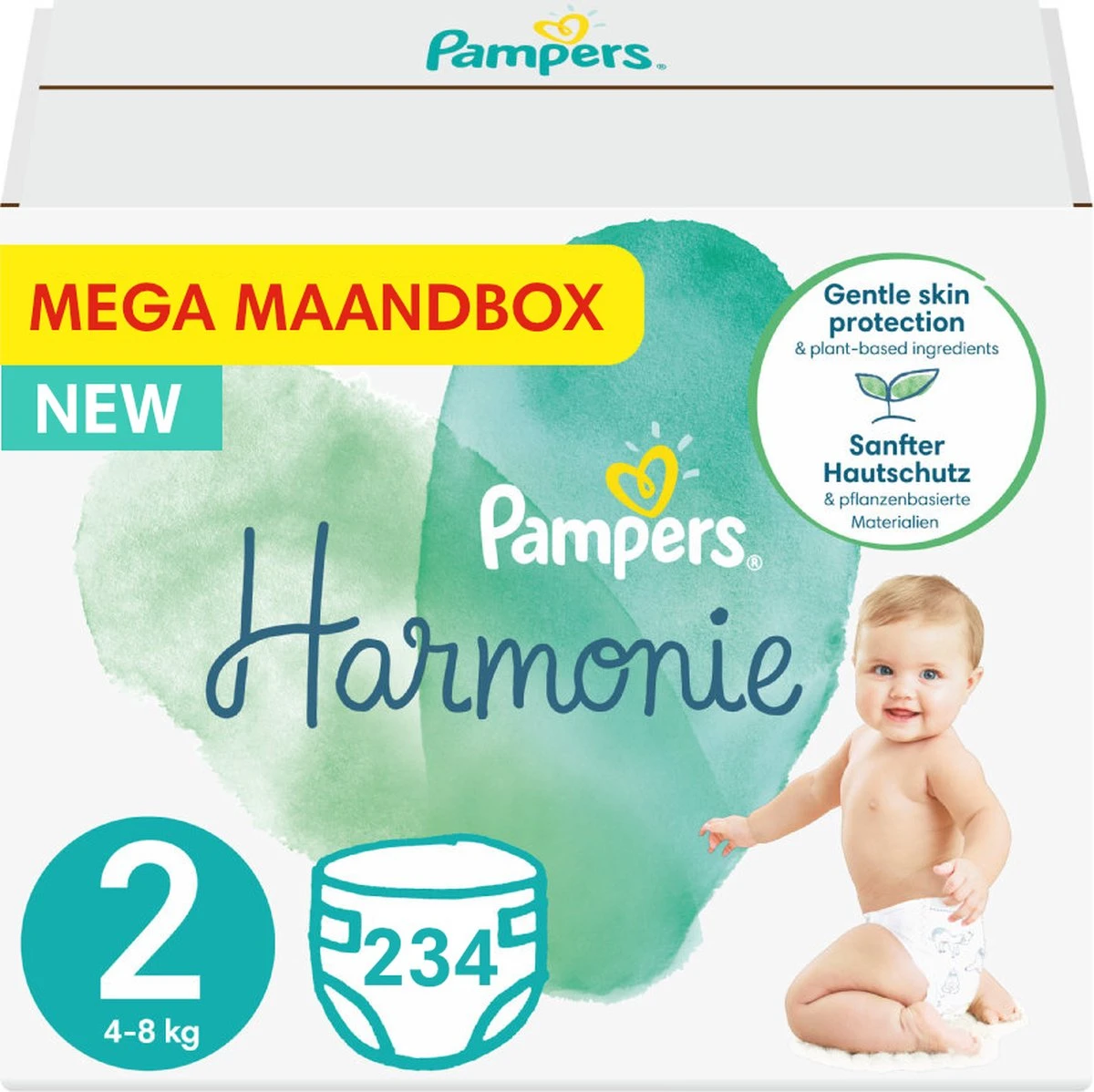 Pampers® Pampers - Harmonie / Pure - Maat 2 - Mega Maandbox - 234 Luiers 1 Pampers® Pampers - Harmonie / Pure - Maat 2 - Mega Maandbox - 234 Luiers