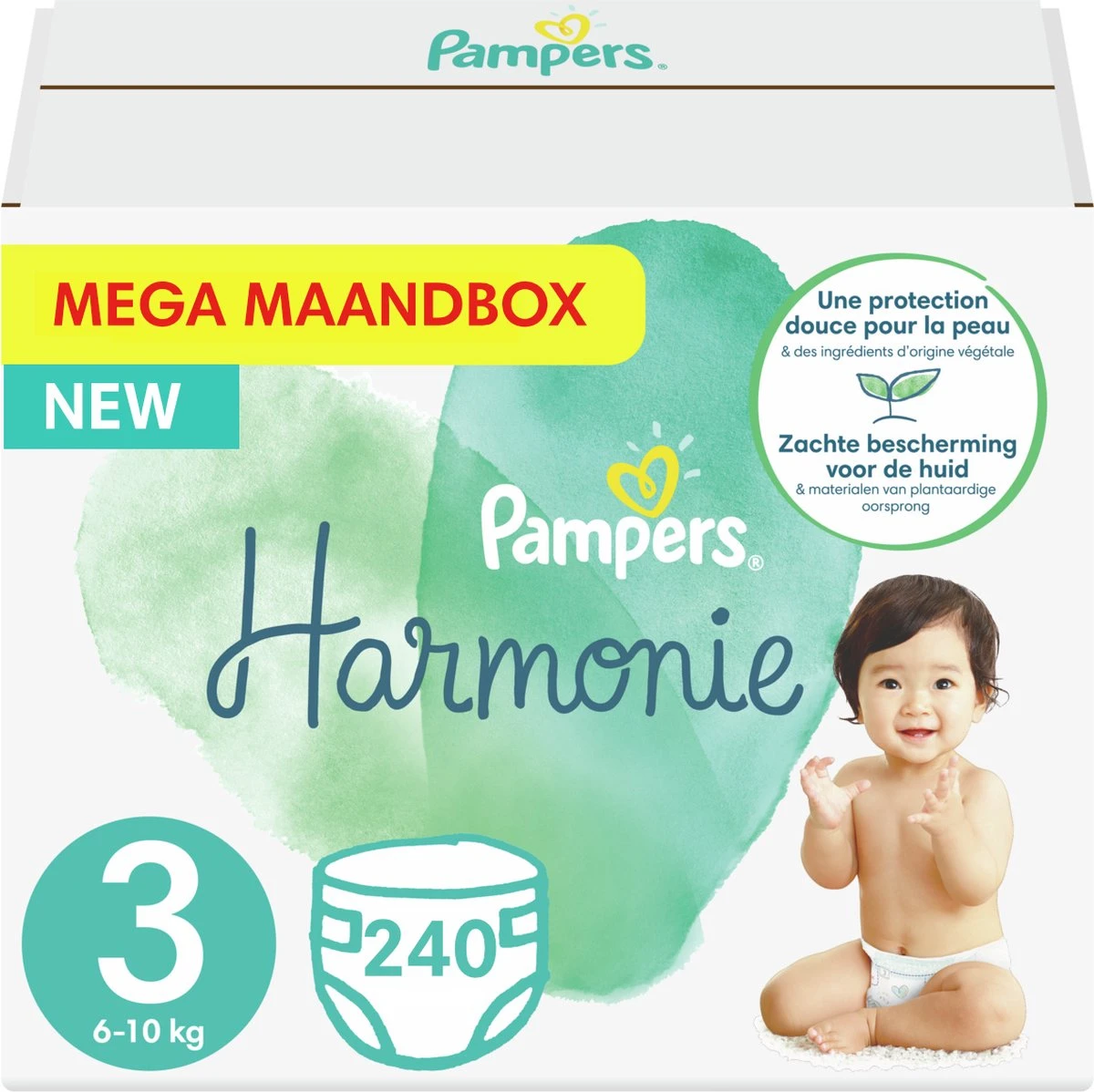 Pampers® Pampers - Harmonie / Pure - Maat 3 - Mega Maandbox- 240 Luiers 1 Pampers® Pampers - Harmonie / Pure - Maat 3 - Mega Maandbox- 240 Luiers