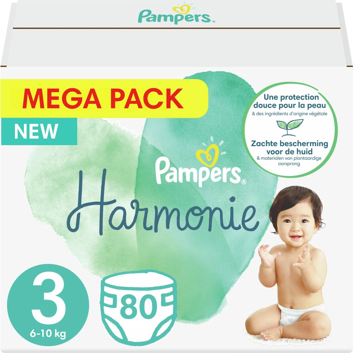 Pampers® Pampers - Harmonie / Pure - Maat 3 - Mega Pack - 80 Luiers 1 Pampers® Pampers - Harmonie / Pure - Maat 3 - Mega Pack - 80 Luiers