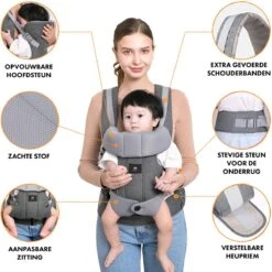 Deryan Ergonomische Draagzak - Buikdrager 2-in-1 Antraciet -Aanbiedingen BIBS Winkel 1200x1199 93