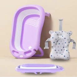 K IKIDO Babybadje Opvouwbaar - 3 In 1 Opvouwbaar - 83 × 48 × 23,5 Cm - Baby Badje - Peuterbadje - Babybadkuip -Inclusief Badkussen - Purper -Aanbiedingen BIBS Winkel 1200x1200 1046