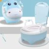Merkloos Plaspotje Koe | Plaspotje Kind | Potje Peuter | Potje Met Deksel | WC Potje Peuter | WC Verkleiner | Opstapje | Blauw