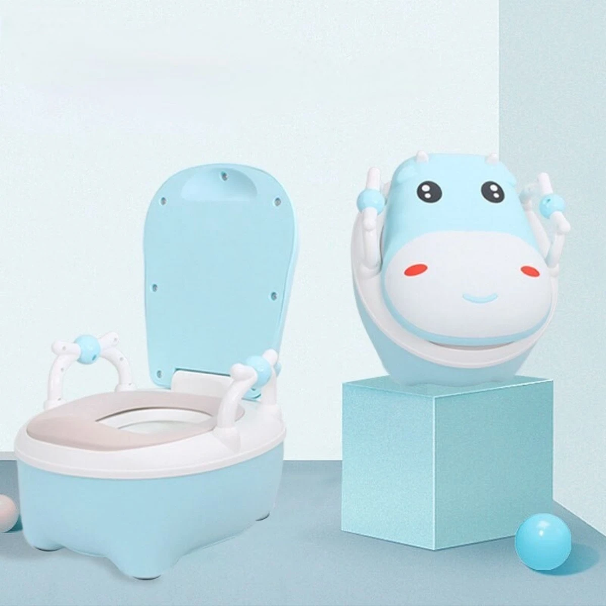 Merkloos Plaspotje Koe | Plaspotje Kind | Potje Peuter | Potje Met Deksel | WC Potje Peuter | WC Verkleiner | Opstapje | Blauw 6 Merkloos Plaspotje Koe | Plaspotje Kind | Potje Peuter | Potje Met Deksel | WC Potje Peuter | WC Verkleiner | Opstapje | Blauw - Afbeelding 6