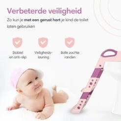 Macx & Macx Toilettrainer Met Trapje - Brilverkleiner Met Handvaten En Opstapje - Opvouwbaar Toilet Bril Zitje - WC Zindelijkheids Training Voor Jongens/Meisjes - Urinoirs Voor Kind/Peuter Van 2 Tot 7 Jaar - Roze -Aanbiedingen BIBS Winkel 1200x1200 1292