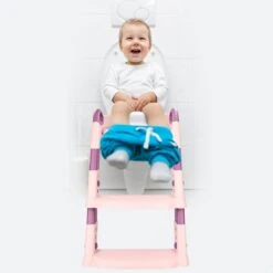 Macx & Macx Toilettrainer Met Trapje - Brilverkleiner Met Handvaten En Opstapje - Opvouwbaar Toilet Bril Zitje - WC Zindelijkheids Training Voor Jongens/Meisjes - Urinoirs Voor Kind/Peuter Van 2 Tot 7 Jaar - Roze -Aanbiedingen BIBS Winkel 1200x1200 1293