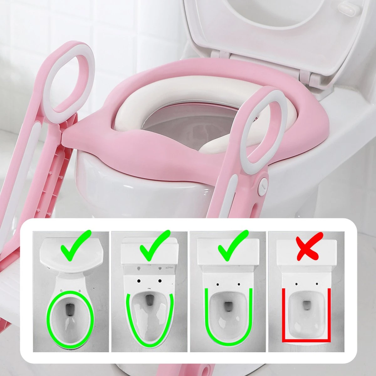 LifeGoods WC Verkleiner Met Trapje - Trainer Met Opstapje - 2 Tot 7 Jaar - Roze/Wit 3 LifeGoods WC Verkleiner Met Trapje - Trainer Met Opstapje - 2 Tot 7 Jaar - Roze/Wit - Afbeelding 3