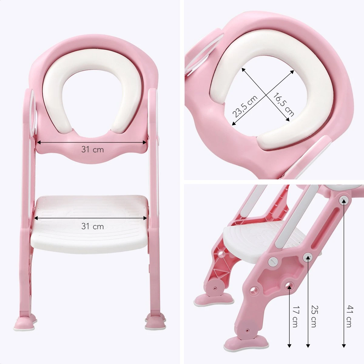 LifeGoods WC Verkleiner Met Trapje - Trainer Met Opstapje - 2 Tot 7 Jaar - Roze/Wit 9 LifeGoods WC Verkleiner Met Trapje - Trainer Met Opstapje - 2 Tot 7 Jaar - Roze/Wit - Afbeelding 9