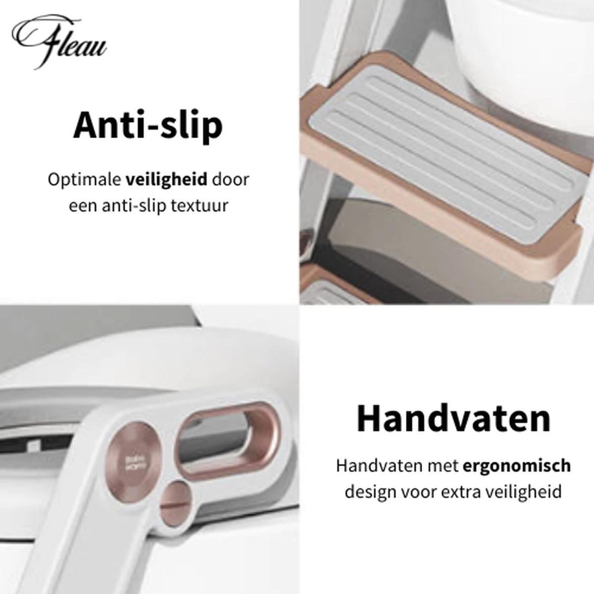 Fleau Luxe WC Verkleiner Met Trapje - Toiletverkleiner - Wit - Brilverkleiner Met Handvaten En Opstapje - Toilettrainer + GRATIS Fleau WC Borstel 3 Fleau Luxe WC Verkleiner Met Trapje - Toiletverkleiner - Wit - Brilverkleiner Met Handvaten En Opstapje - Toilettrainer + GRATIS Fleau WC Borstel - Afbeelding 3
