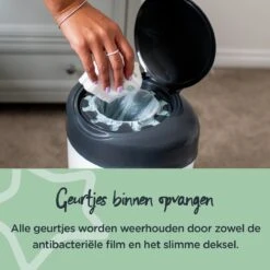 Tommee Tippee Simplee Sangenic Luieremmer, Milieuvriendelijker Systeem, Inclusief 1 Navulcassette Met Duurzaam Geproduceerde Antibacteriële GREENFILM, Grijs -Aanbiedingen BIBS Winkel 1200x1200 1384