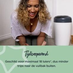 Tommee Tippee Simplee Sangenic Luieremmer, Milieuvriendelijker Systeem, Inclusief 6 Navulcassettes Met Duurzaam Geproduceerde Antibacteriële GREENFILM, Grijs -Aanbiedingen BIBS Winkel 1200x1200 1389