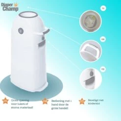 Luieremmer Medium Zilver - Middel - Zonder Navulling - Geschikt Voor Pampers En Huggies - Stoma -Aanbiedingen BIBS Winkel 1200x1200 1397