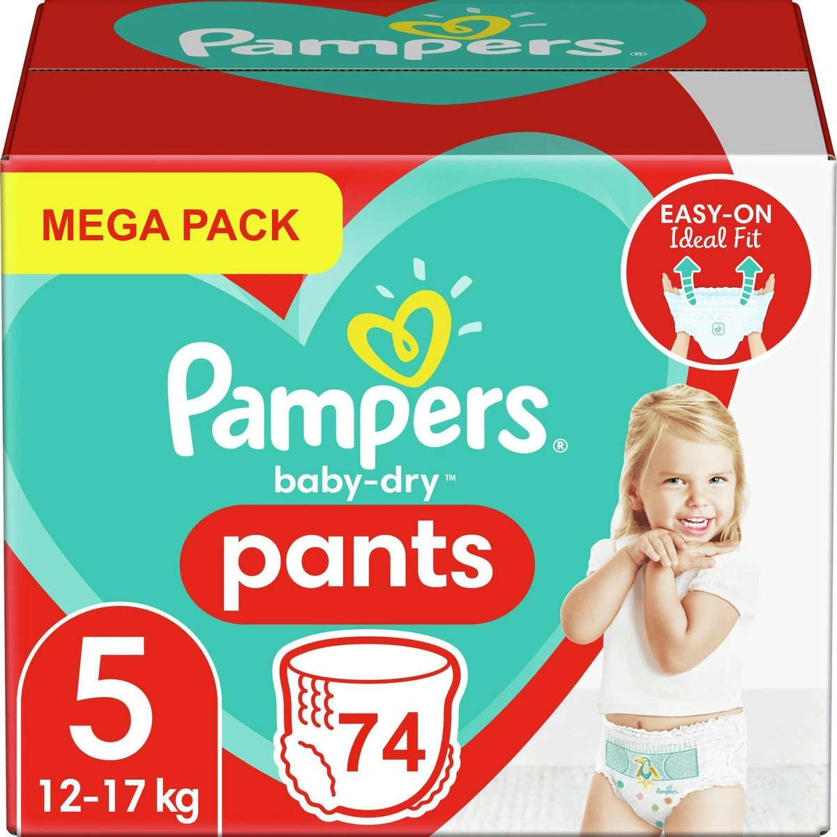 Pampers® Pampers Baby Dry Pants Luierbroekjes - Maat 5 - Mega Pack - 74 Luierbroekjes 1 Pampers® Pampers Baby Dry Pants Luierbroekjes - Maat 5 - Mega Pack - 74 Luierbroekjes