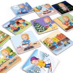 KLUZOO Dagplanner – 72 Magnetische Kaarten Meisje-Pictogrammen Voor Planbord Met Activiteiten En Taken – Zindelijkheidstraining – Beloningssysteem – Montessori Speelgoed - Zindelijkheid - Potjestraining Jongens En Meisje – Dagritme - Planner – Kind -Aanbiedingen BIBS Winkel 1200x1200 1423