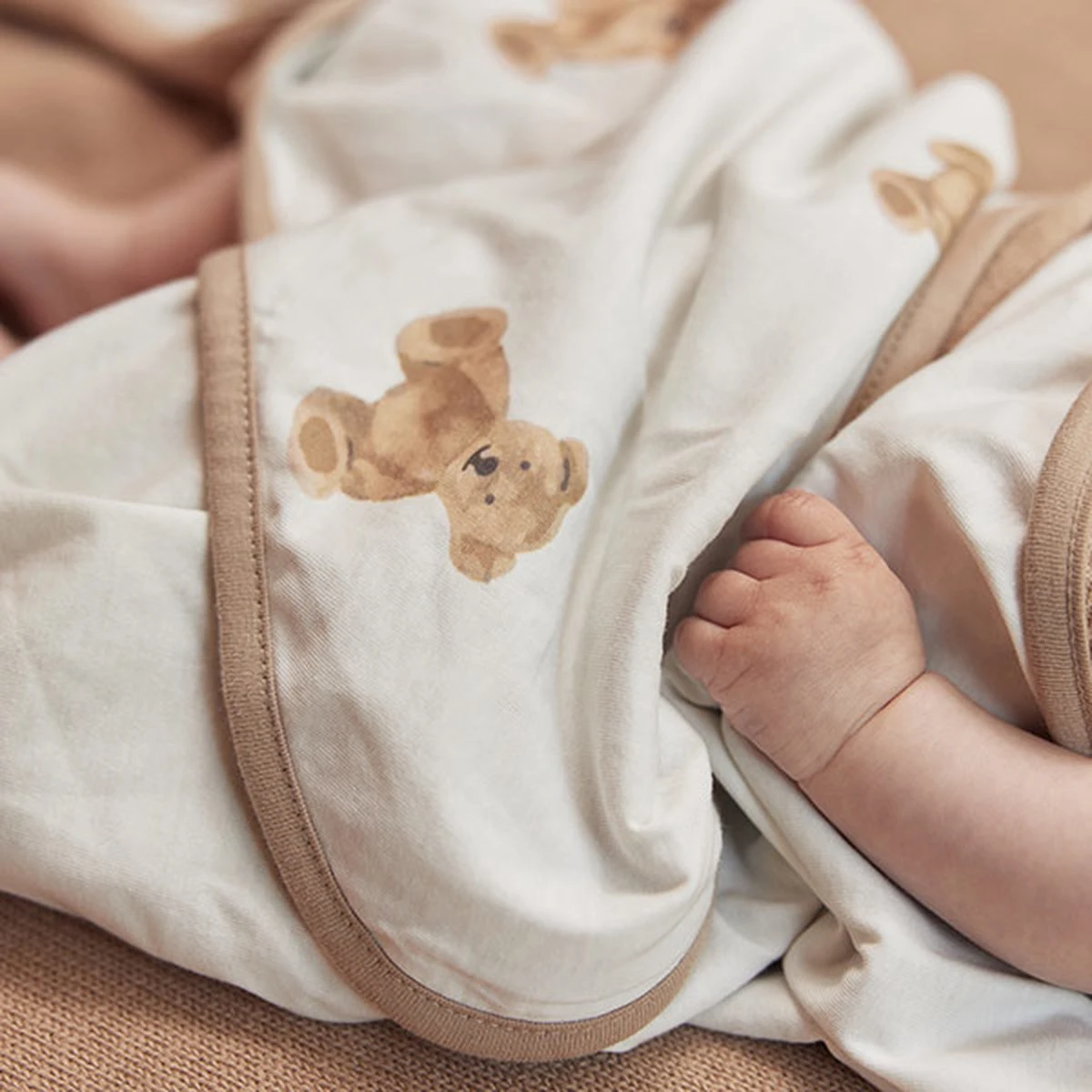 Jollein Badcape 75x75cm Teddy Bear - GOTS 2 Jollein Badcape 75x75cm Teddy Bear - GOTS - Afbeelding 2