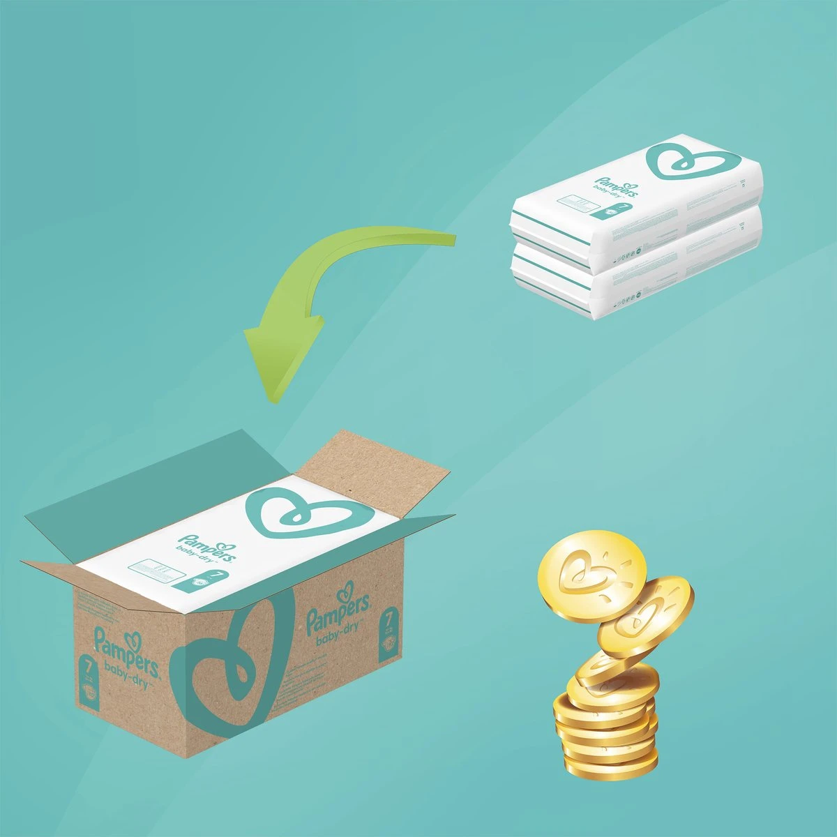 Pampers® Pampers Baby-Dry Luiers - Maat 7 (+15 Kg) - 112 Stuks - Multi-Pack 6 Pampers® Pampers Baby-Dry Luiers - Maat 7 (+15 Kg) - 112 Stuks - Multi-Pack - Afbeelding 6