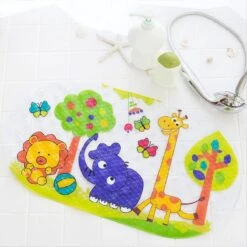 VinkToys® Badmatje - Antislip - Kinder Antislip Mat Bad / Douche - Voor Kinderen En Baby's - Mat Voor In Bad - Mat Voor In Douche - Douchemat Met Zuignappen - 69 X 39 Cm - Olifant