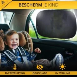 Lifestyle Living Zonnescherm Auto Zijruit – Zonwering Voor Baby En Kind – Zonder Zuignappen – UV Protectie – 2 Stuks – 51 X 31CM – Statisch - Zelfklevend -Aanbiedingen BIBS Winkel 1200x1200 2145