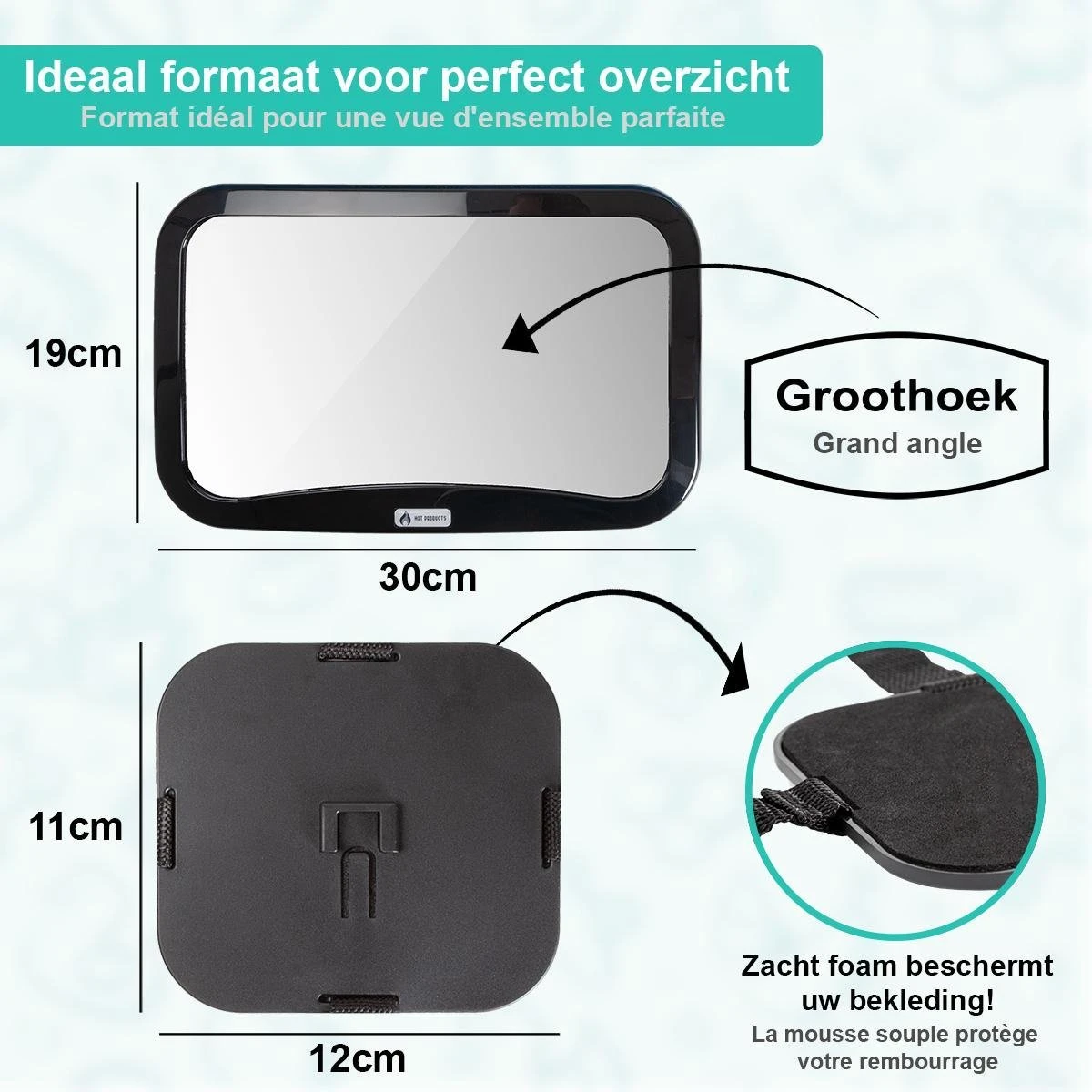 Merkloos Autospiegel Baby - Verstelbare Spiegel Hoofdsteun Autostoel Achterbank - Veiligheidsspiegel - Baby En Kids - 19 X 30cm - 360 Graden Draaibaar - Zwart 4 Merkloos Autospiegel Baby - Verstelbare Spiegel Hoofdsteun Autostoel Achterbank - Veiligheidsspiegel - Baby En Kids - 19 X 30cm - 360 Graden Draaibaar - Zwart - Afbeelding 4