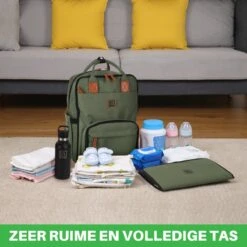 Brisby Slijtvaste Luiertas – Verzorgingstas – Met Buggymontage - Groen -Aanbiedingen BIBS Winkel 1200x1200 2228
