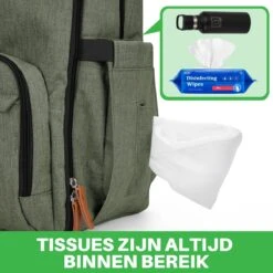 Brisby Slijtvaste Luiertas – Verzorgingstas – Met Buggymontage - Groen -Aanbiedingen BIBS Winkel 1200x1200 2231