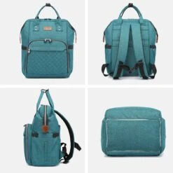 Miss Lulu Luiertas Rugzak - Inclusief Buggy En Kinderwagen Haken - Groen (E6705 GN) -Aanbiedingen BIBS Winkel 1200x1200 2438