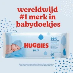 Huggies Billendoekjes - Pure 99% Water - 18 X 56 Stuks - 1008 Doekjes - Voordeelverpakking -Aanbiedingen BIBS Winkel 1200x1200 244