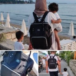 NanaBeebi Luiertas Rugzak Met Verschoonmatje - Zwart - Inclusief Flessenwarmhouder - Kinderwagenhaken En Isoleervak -Aanbiedingen BIBS Winkel 1200x1200 2450