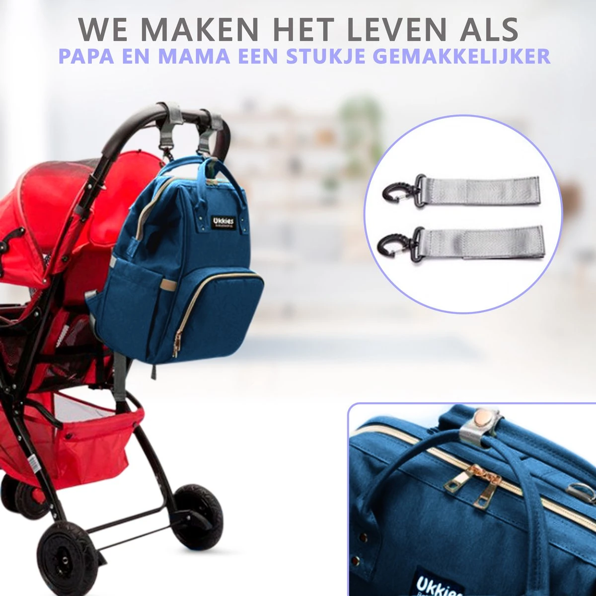 Luiertas Rugzak - Gratis Flessenwarmer En Gratis Kinderwagen Haken - Eindeloos Opbergruimte - Ruime Luiertas - Draaggemak - Donker Blauw 2 Luiertas Rugzak - Gratis Flessenwarmer En Gratis Kinderwagen Haken - Eindeloos Opbergruimte - Ruime Luiertas - Draaggemak - Donker Blauw - Afbeelding 2
