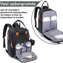 Luiertas Rugzak - Incl. Buggy / Kinderwagen Haken En Verschoningsmat - Complete Set - Zwart Van Zedar -Aanbiedingen BIBS Winkel 1200x1200 2505